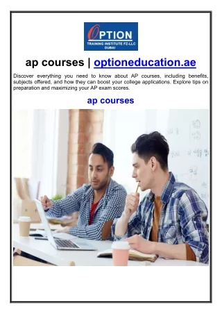 ap courses | optioneducation.ae