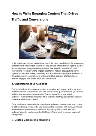 How to Write Engaging Content That Drives Traffic and Conversions