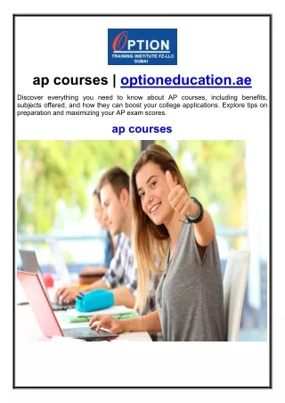 ap courses | optioneducation.ae