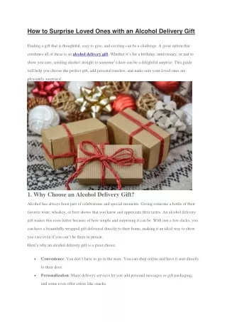 How to Surprise Loved Ones with an Alcohol Delivery Gift