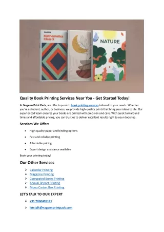 Quality Book Printing Services Near You - Get Started Today!