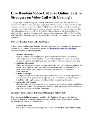 Talk to Strangers on Video Call with Chatingly