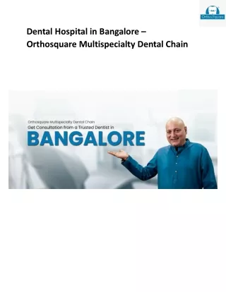 Dental Hospital in Bangalore