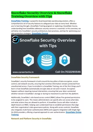 Snowflake Training | Snowflake Online Training