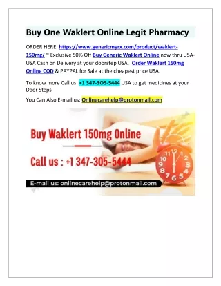 Buy One Waklert Online with quick Delivery Service