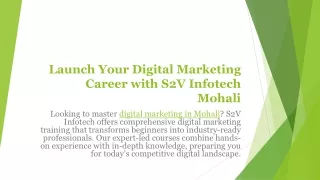 Digital Marketing Career with S2V Infotech