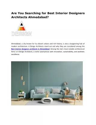 Best Interior designers Architects in Ahmedabad Spotlight on A Design Architects