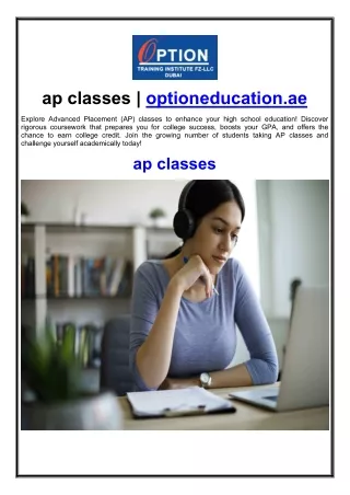 ap classes | optioneducation.ae