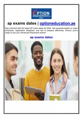 ap exams dates | optioneducation.ae
