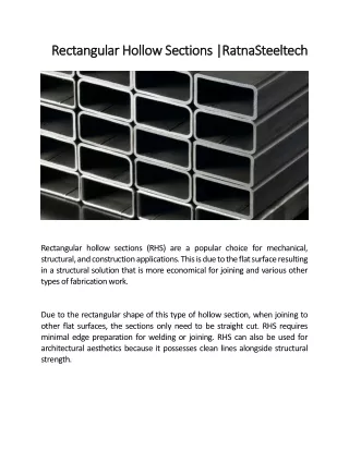 Rectangular Hollow Sections