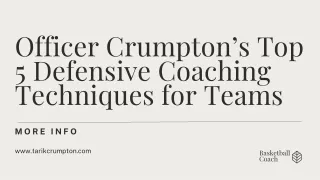 Officer Crumpton’s Top 5 Defensive Coaching Techniques for Teams