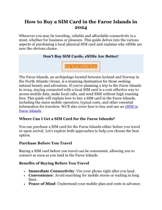 How to Buy a SIM Card in the Faroe Islands in 2024