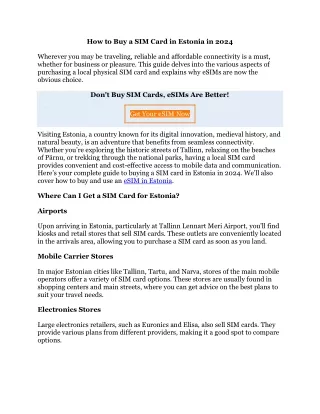 How to Buy a SIM Card in Estonia in 2024