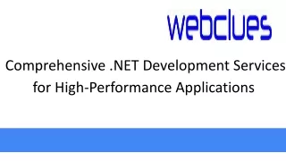 Comprehensive .NET Development Services for High-Performance Applications