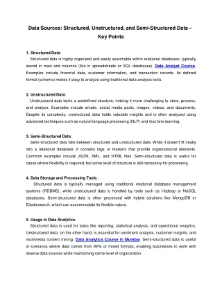 Data Sources_ Structured, Unstructured, and Semi-Structured Data – Key Points