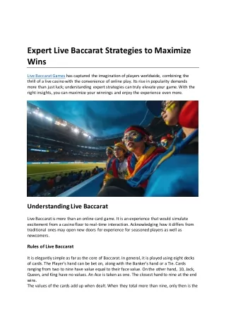 Expert Live Baccarat Strategies to Maximize Wins