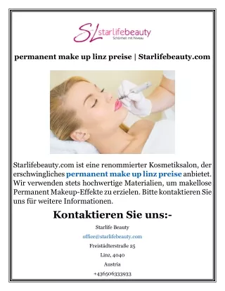 permanent make up linz preise  Starlifebeauty