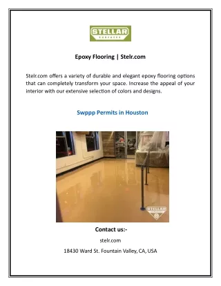 Epoxy Flooring  Stelr