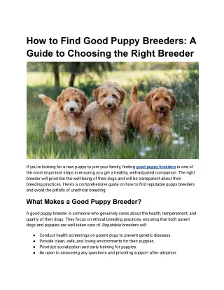 How to Find Good Puppy Breeders_ A Guide to Choosing the Right Breeder