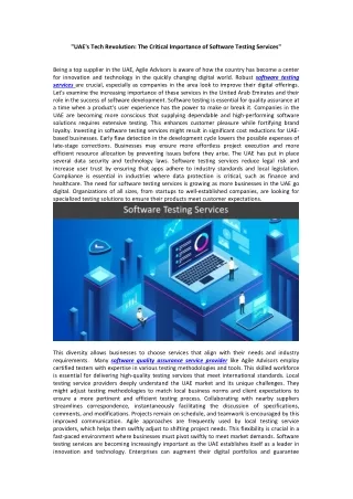 The Critical Importance of Software Testing Services