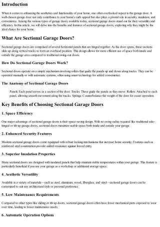 Exploring Sectional Garage Doors: Benefits and Features