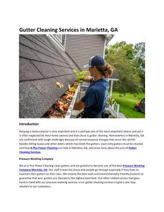 Gutter Cleaning Services in Marietta