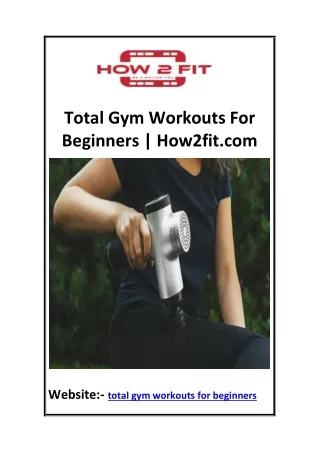 Total Gym Workouts For Beginners  How2fit.com