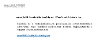 szemöldök laminálás tanfolyam | Profisminkiskola.hu