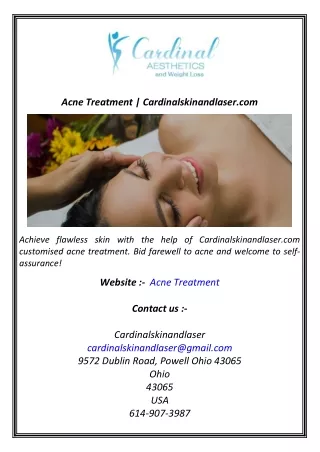 Acne Treatment  Cardinalskinandlaser.com