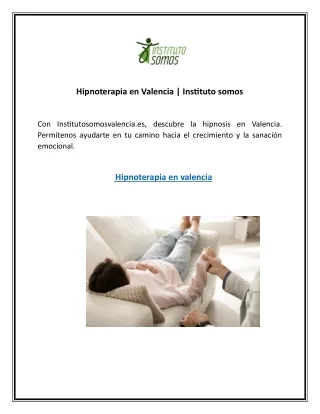 Hipnoterapia en Valencia Instituto somos