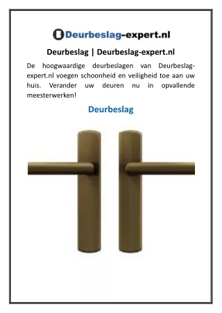 Deurbeslag  Deurbeslag-expert.nl