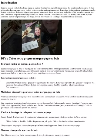 DIY : Créez votre propre marque-page en bois