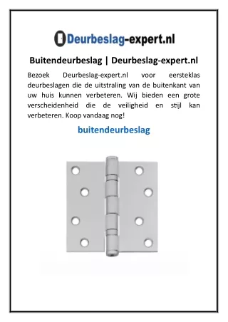 Buitendeurbeslag  Deurbeslag-expert.nl