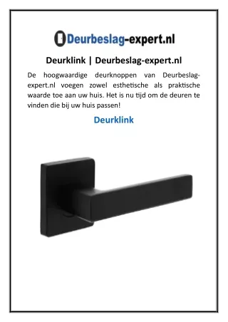 Deurklink  Deurbeslag-expert.nl