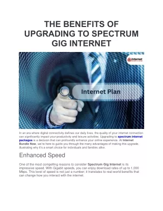 THE BENEFITS OF UPGRADING TO SPECTRUM GIG INTERNET