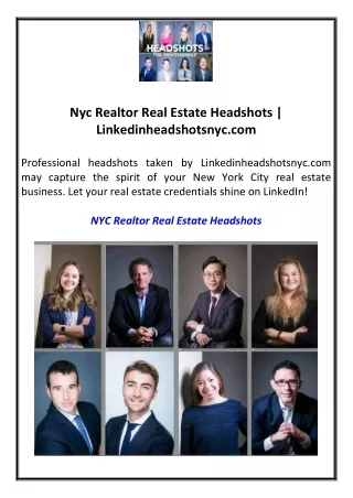 Nyc Realtor Real Estate Headshots  Linkedinheadshotsnyc.com