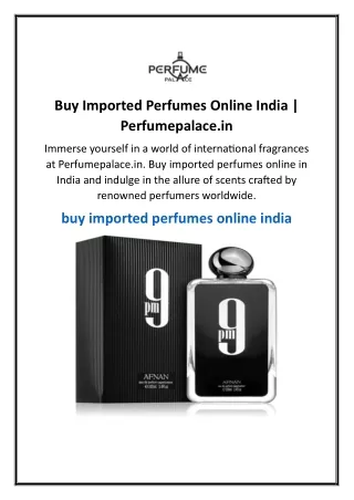 Buy Imported Perfumes Online India  Perfumepalace.in