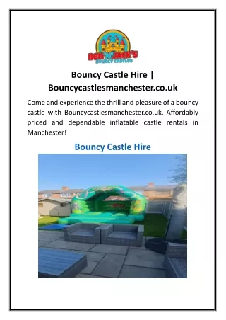 Bouncy Castle Hire  Bouncycastlesmanchester.co.uk