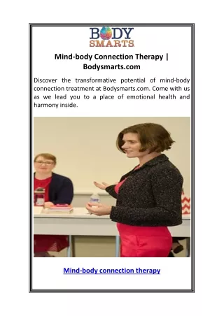 Mind-body Connection Therapy  Bodysmarts.com