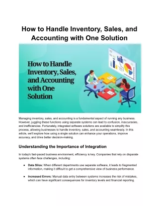 How to Handle Inventory, Sales, and Accounting with One Solution