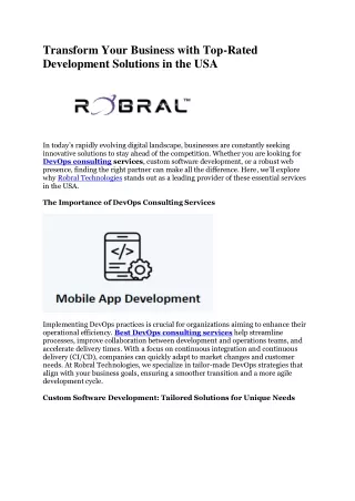 Mobile App Development Agency