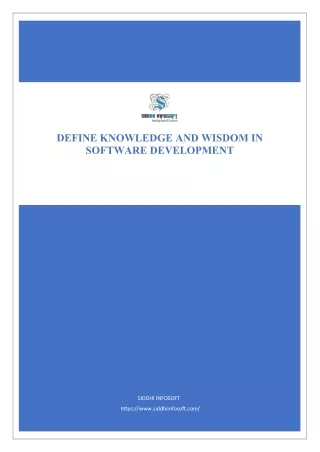 Define Knowledge and Wisdom in Software Development