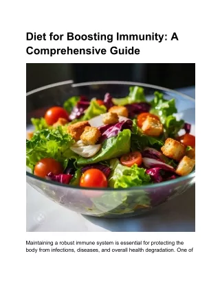 Diet for Boosting Immunity: A Comprehensive Guide
