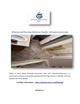 Waterproof Flooring Solutions Seattle | Jvbcontractors.com