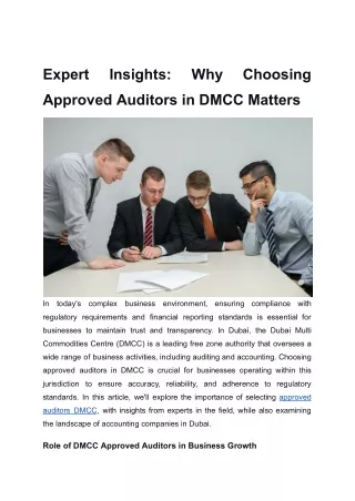 Expert Insights_ Why Choosing Approved Auditors in DMCC Matters