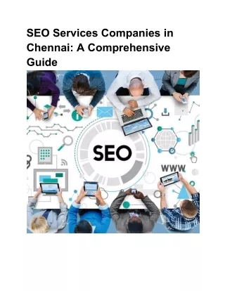 SEO Services Companies in Chennai: A Comprehensive Guide