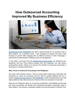 How Outsourced Accounting Improved My Business Efficiency