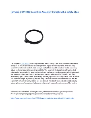 Hayward CCX1000D Lock Ring Assembly Durable with 2 Safety Clips