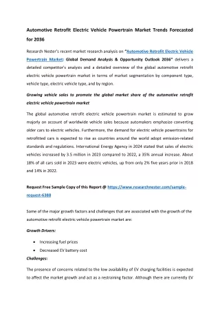 Automotive Retrofit Electric Vehicle Powertrain Market Size 2036