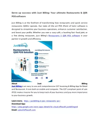 Restaurants & QSR POS Software